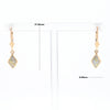 Gold Quartz Earrings Diamond Shape Inlaid Lever Backs G1