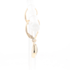Gold Quartz Earrings Diamond Shape Inlaid Lever Backs G2
