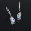 Opal Earrings Sandal Inlaid Design Lever Backs