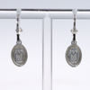 Opal Earrings Oval Inlaid Design Lever Backs