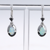 Opal Earrings Oval Inlaid Design Lever Backs