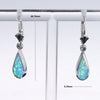 Opal Earrings Tear Drop Inlaid Design Lever Backs