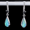 Opal Earrings Tear Drop Inlaid Design Lever Backs
