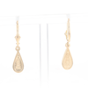 Gold Quartz Earrings Tear Drop Inlaid Lever Backs - G2