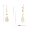 Gold Quartz Earrings Tear Drop Inlaid Lever Backs - G2