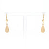 Gold Quartz Earrings Tear Drop Inlaid Lever Backs