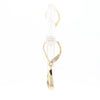 Gold Quartz Earrings Tear Drop Inlaid Lever Backs