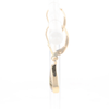 Gold Quartz Earrings Tear Drop Inlaid Lever Backs - G3