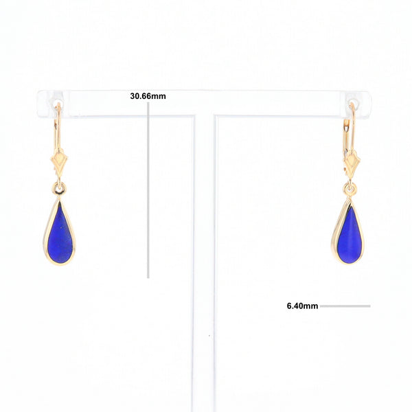 Lapis Tear Drop Inlaid Lever Backs