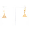 Gold Quartz Triangle Inlaid Earrings - G2