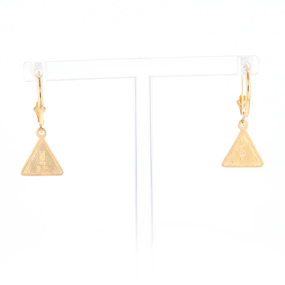 Gold Quartz Triangle Inlaid Earrings - G2