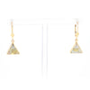 Gold Quartz Triangle Inlaid Earrings - G2