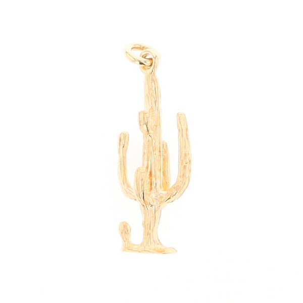 Gold Saguaro Cactus Figure Pendant