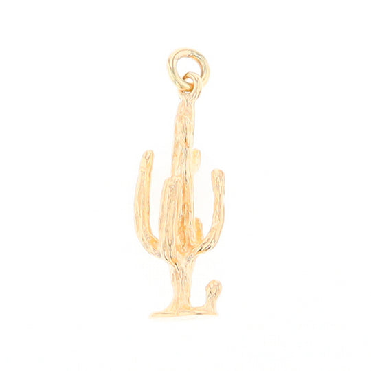 Gold Saguaro Cactus Figure Pendant