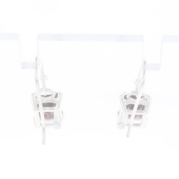 Emerald Cut Garnet Earrings