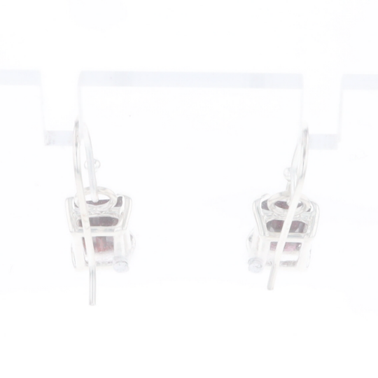 Emerald Cut Garnet Earrings