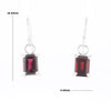Emerald Cut Garnet Earrings