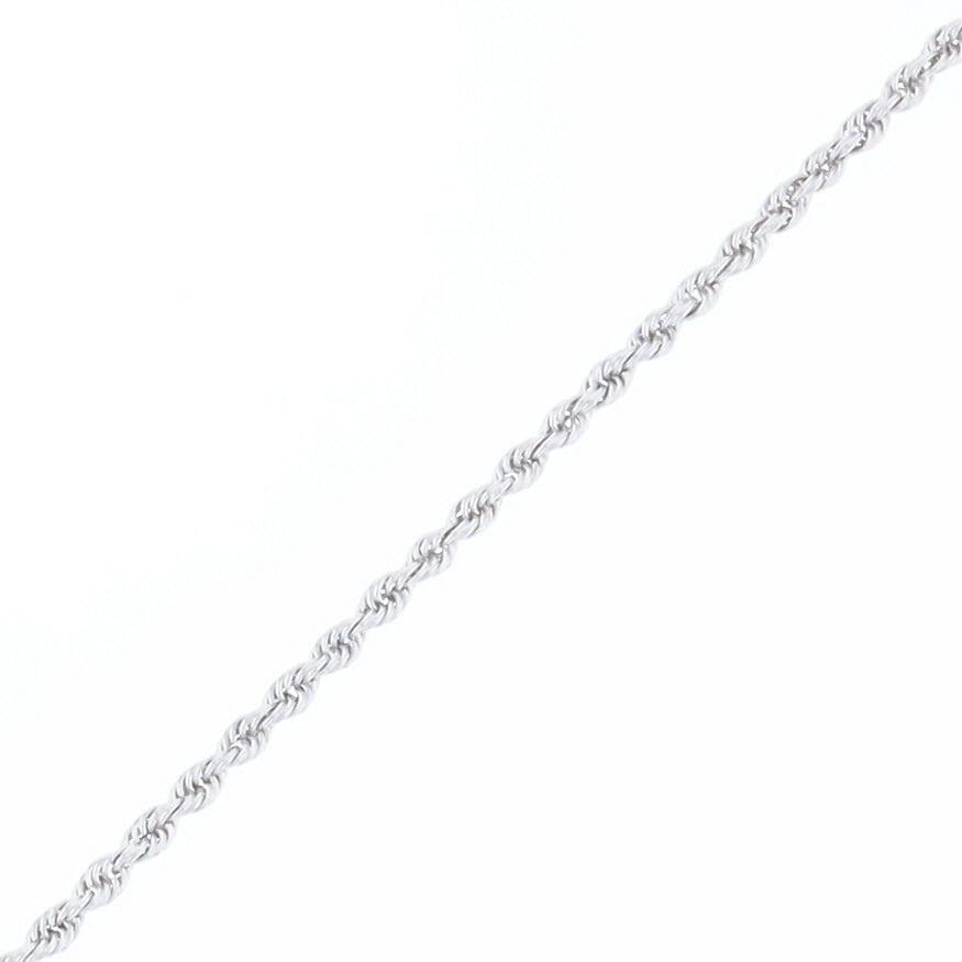18" White Gold Solid Rope Chain