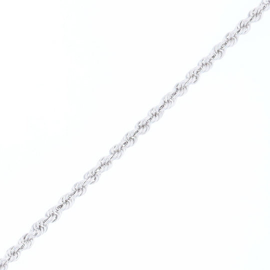 18" White Gold Solid Rope Chain