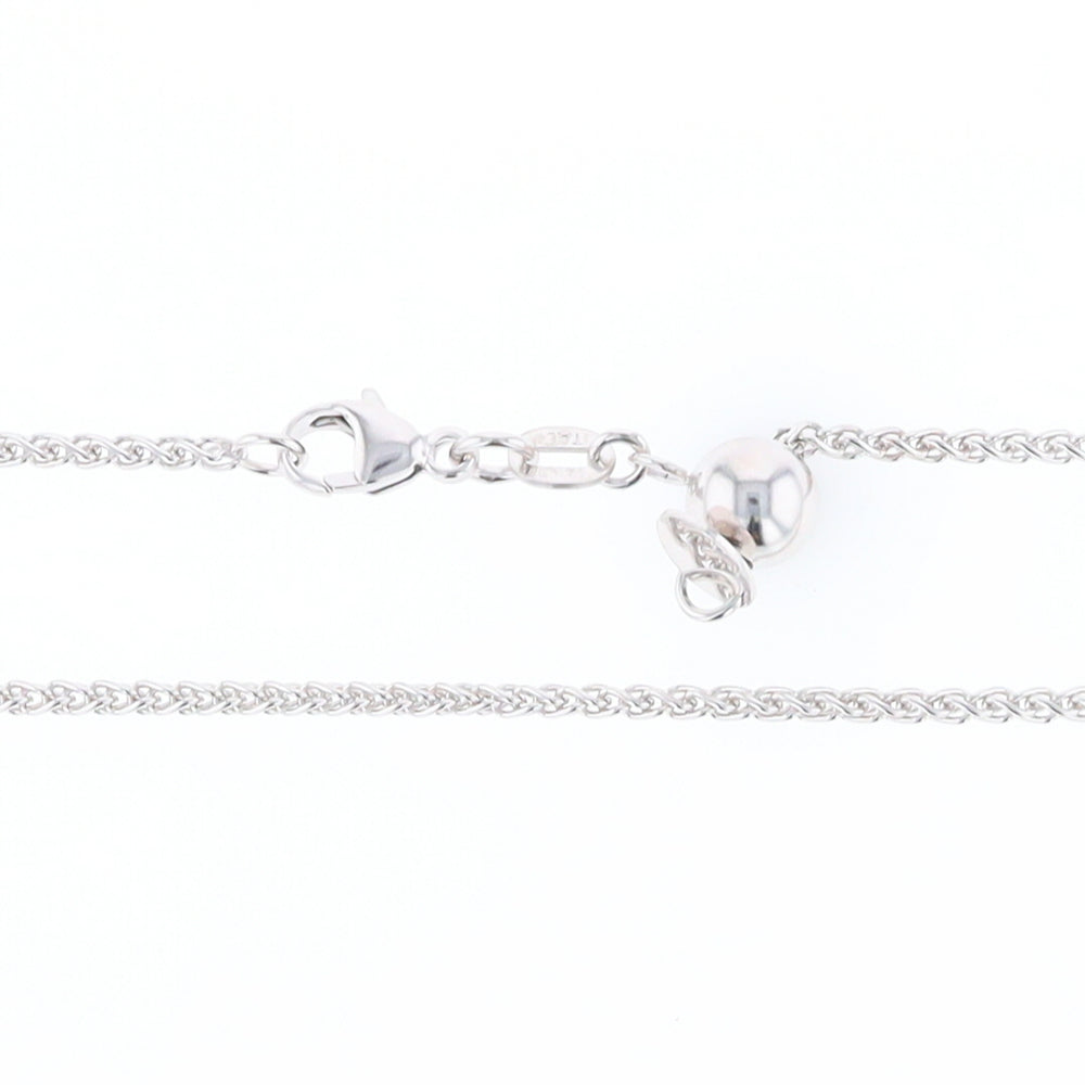 18" White Gold Adjustable Spiga Chain