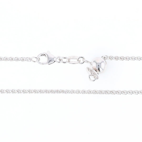 18" White Gold Adjustable Spiga Chain