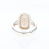 Sterling Silver Gold Quartz Inlaid Rectangular Ring - G3