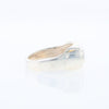 Sterling Silver Gold Quartz Inlaid Rectangular Ring - G3