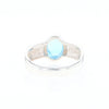 Sterling Silver Gold Quartz Inlaid Oval Blue Topaz Ring - G3