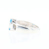 Sterling Silver Gold Quartz Inlaid Oval Blue Topaz Ring - G3