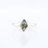 Sterling Silver Gold Quartz Inlaid Diamond Shaped Ring - G3