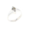 Sterling Silver Gold Quartz Inlaid Diamond Shaped Ring - G3