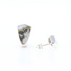 Sterling Silver Gold Quartz Inlaid Shield Stud Earrings - G3