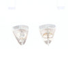 Sterling Silver Gold Quartz Inlaid Shield Stud Earrings - G3