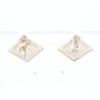 Sterling Silver Gold Quartz Inlaid Square Stud Earrings - G3