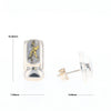 Gold Quartz Inlaid Rectangle Stud Earrings - G3