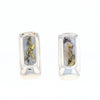 Gold Quartz Inlaid Rectangle Stud Earrings - G3