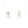 Sterling Silver Gold Quartz Inlaid Triangle Stud Earrings - G3