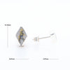 Sterling Silver Gold Quartz Inlaid Diamond Stud Earrings - G3