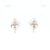 Sterling Silver Gold Quartz Inlaid Diamond Stud Earrings - G3