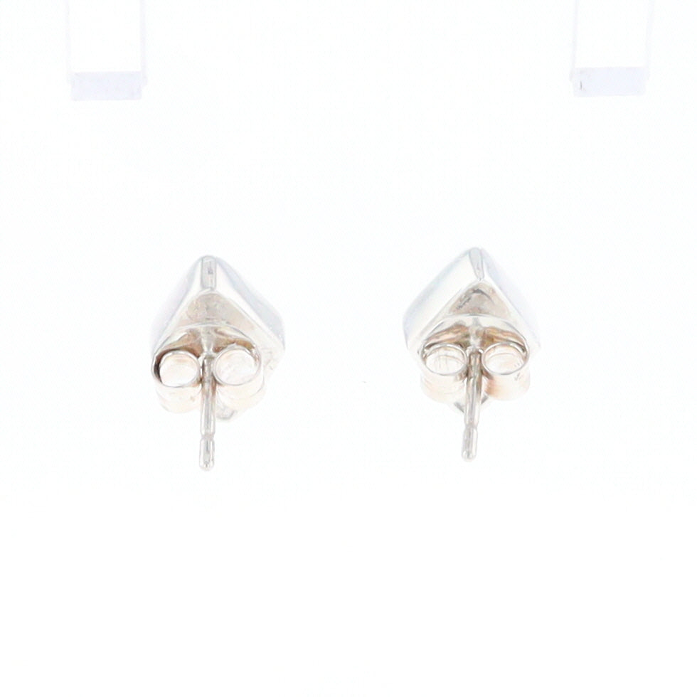 Sterling Silver Gold Quartz Inlaid Diamond Stud Earrings - G3