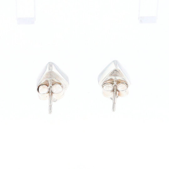 Sterling Silver Gold Quartz Inlaid Diamond Stud Earrings - G3