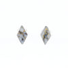 Sterling Silver Gold Quartz Inlaid Diamond Stud Earrings - G3