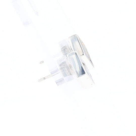 Sterling Silver Gold Quartz Inlaid Diamond Stud Earrings - G3