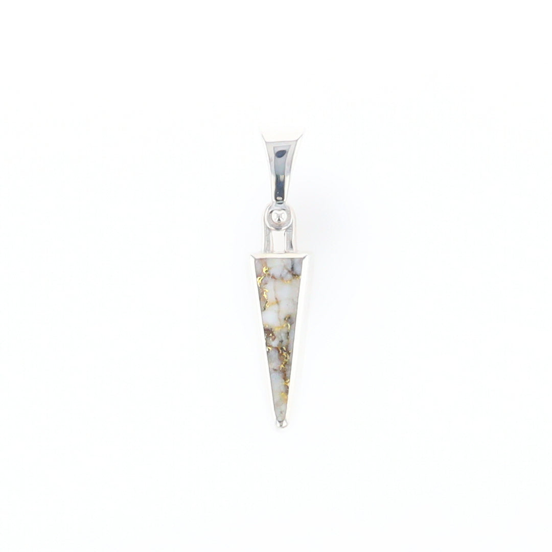 Gold Quartz Upside Down Triangle Pendant