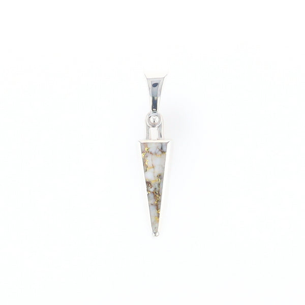 Gold Quartz Upside Down Triangle Pendant