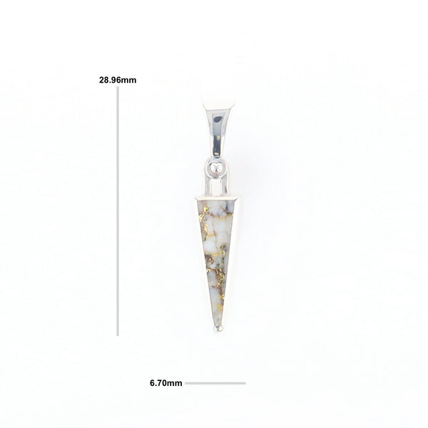 Gold Quartz Upside Down Triangle Pendant