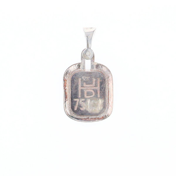 Gold Quartz Rounded Rectangle Pendant