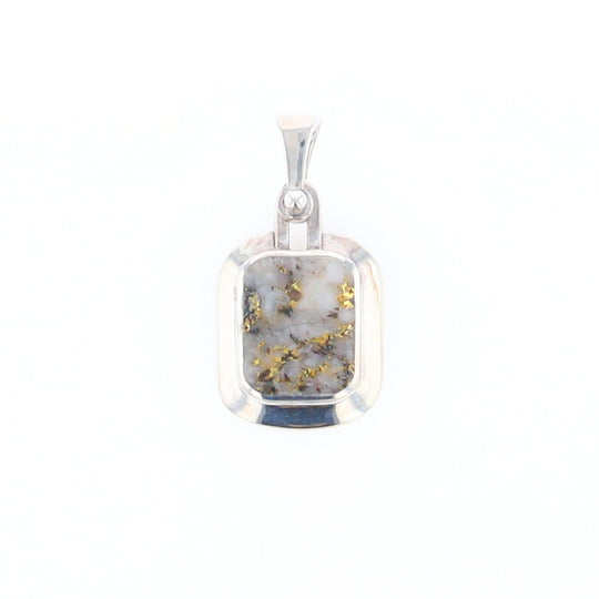 Gold Quartz Rounded Rectangle Pendant