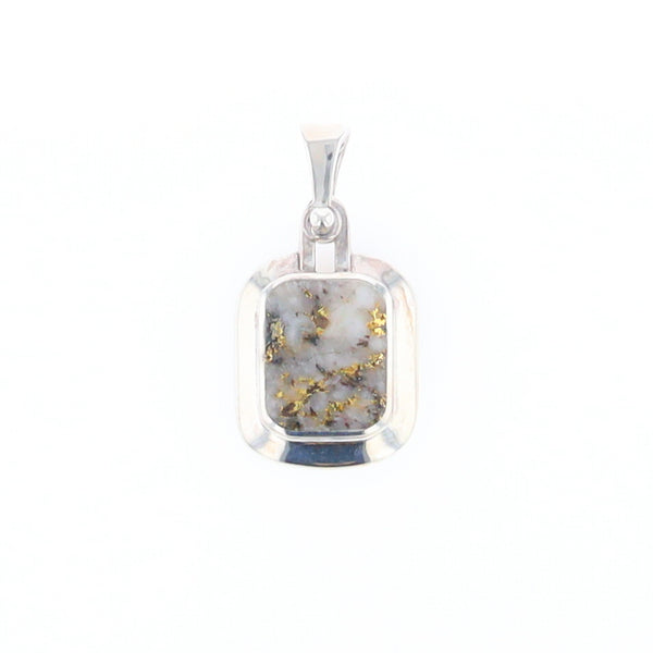 Gold Quartz Rounded Rectangle Pendant