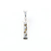 Sterling Silver Gold Quartz Invlaid Rectangle Bar Pendant - G3